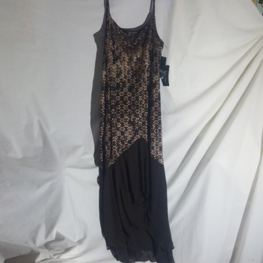 Andrea Quinn Browns/Tans Evening Dress Size L